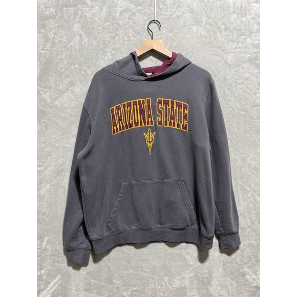 Arizona State Sun Devils Hoodie Large Gray‎ Maroon Stadium Athletics Pullover - Picture 1 of 9